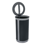 Rubbermaid® Commercial ENHANCE Series Waste Receptacle, Dual Top Hole, 33 gal, Metal, Pearl Gray/Umbra Gray (RCP2172847) Each
