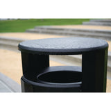 Rubbermaid® Commercial RESIST Round Waste Container, 45 gal, Metal, Textured Black/Black Gloss (RCP2184979) Each