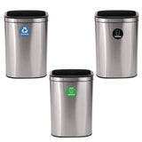 Alpine Industries 10.5 Gallon Recycle, Trash and Compost Combo Station, Brushed Stainless Steel (ALH47040LRTCO) Each