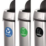 Alpine Industries 17 Gallon Stainless Steel Indoor Recycling, Trash and Compost Bins with Swivel Lid (ALH47065L1RTCO) Each