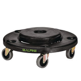 Alpine Industries Round 32-Gallon Trash Can Dolly, 500 lb Capacity, 6.1 x 18 x 18, Black (ALH47132DOLLY) Each
