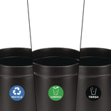 Alpine Industries 27 Gallon Black Stainless Steel Compost Bin, Recycling Can and Trash Receptacle (ALH47527BLKRTCO) Each