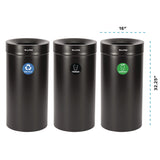 Alpine Industries 27 Gallon Black Stainless Steel Compost Bin, Recycling Can and Trash Receptacle (ALH47527BLKRTCO) Each