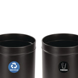 Alpine Industries 27 Gallon Black Stainless Steel Recycling Can and Trash Receptacle (ALH47527BLKRT) Each
