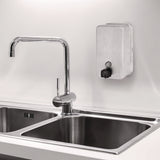 Alpine Industries Vertical Manual Surface-Mounted Stainless Steel Liquid Soap Dispenser, 40 oz, 2.8 x 4.8 x 8.1, Brushed Stainless Steel (ALHALP423SSB) Each