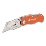Great Neck® Quick Change Lock Back Utility Knife, 3.5" Aluminum Handle, Orange (GNS74201) Each