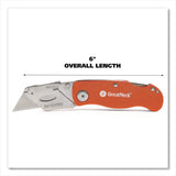 Great Neck® Quick Change Lock Back Utility Knife, 3.5" Aluminum Handle, Orange (GNS74201) Each