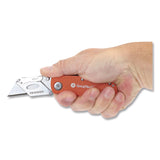 Great Neck® Quick Change Lock Back Utility Knife, 3.5" Aluminum Handle, Orange (GNS74201) Each