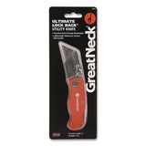 Great Neck® Quick Change Lock Back Utility Knife, 3.5" Aluminum Handle, Orange (GNS74201) Each