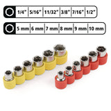 Great Neck® Ratcheting Screw/Nut Driver Set, 34-Piece, Hex/Phillips/Slotted/Star Bits, Metric/SAE Sockets, 8" Long, Yellow/Black Handle (GNS92018) Each