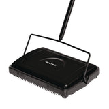 Alpine Industries Manual Triple Brush Carpet and Floor Sweeper, 42.5" Handle, Black (ALHALP469BLKNEW) Each