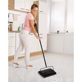 Alpine Industries Manual Triple Brush Carpet and Floor Sweeper, 42.5" Handle, Black (ALHALP469BLKNEW) Each