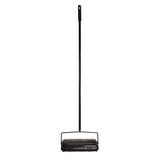 Alpine Industries Manual Triple Brush Carpet and Floor Sweeper, 42.5" Handle, Black (ALHALP469BLKNEW) Each