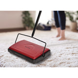 Alpine Industries Manual Triple Brush Carpet and Floor Sweeper, 42.5" Handle, Red (ALHALP469REDNEW) Each