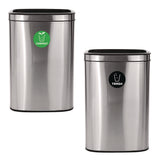 Alpine Industries 10.5 Gallon Compost and Trash Station, Brushed Stainless Steel (ALHALP47040LCOT) Each