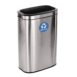 Alpine Industries 10.5 Gallon Slim Recycling Can, Brushed Stainless Steel (ALHALP47040LR) Each