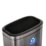 Alpine Industries 10.5 Gallon Slim Recycling Can, Brushed Stainless Steel (ALHALP47040LR) Each
