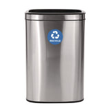 Alpine Industries 10.5 Gallon Slim Recycling Can, Brushed Stainless Steel (ALHALP47040LR) Each