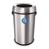 Alpine Industries 17 Gallon Stainless Steel Open Top Recycling Bin Receptacle (ALHALP47065LR) Each