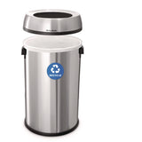 Alpine Industries 17 Gallon Stainless Steel Open Top Recycling Bin Receptacle (ALHALP47065LR) Each