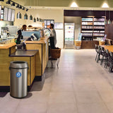 Alpine Industries 17 Gallon Stainless Steel Open Top Recycling Bin Receptacle (ALHALP47065LR) Each