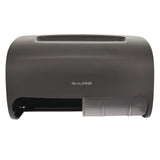 Alpine Industries Side-by-Side Double Roll Toilet Tissue Dispenser, 6.3 x 6.3 x 10.3, Gray (ALHALP452GRY) Each