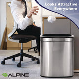 Alpine Industries Stainless Steel Rectangular Liner Open Top Trash Can, 5.3 gal, Brushed Stainless Steel (ALHALP47020L) Each