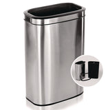 Alpine Industries Stainless Steel Rectangular Liner Open Top Trash Can, 10.5 gal, Brushed Stainless Steel (ALHALP47040L) Each
