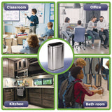 Alpine Industries Stainless Steel Rectangular Liner Open Top Trash Can, 10.5 gal, Brushed Stainless Steel (ALHALP47040L) Each