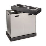 Alpine Industries 28 Gal Indoor Trash Can and Recycling Bin, Corrugated Polypropylene, Gray, 2 Bin (ALHALP47102BLK) Each