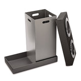 Alpine Industries 28 Gal Indoor Trash Can and Recycling Bin, Corrugated Polypropylene, Gray, 2 Bin (ALHALP47102BLK) Each