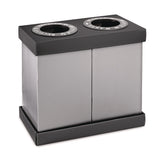 Alpine Industries 28 Gal Indoor Trash Can and Recycling Bin, Corrugated Polypropylene, Gray, 2 Bin (ALHALP47102BLK) Each