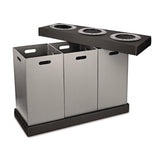 Alpine Industries 28 Gal. Indoor Trash Cans and Recycling Bins, Corrugated Polypropylene, Gray, 3 Bin (ALHALP47103BLK) Each