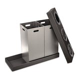 Alpine Industries 28 Gal. Indoor Trash Cans and Recycling Bins, Corrugated Polypropylene, Gray, 3 Bin (ALHALP47103BLK) Each