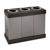 Alpine Industries 28 Gal. Indoor Trash Cans and Recycling Bins, Corrugated Polypropylene, Gray, 3 Bin (ALHALP47103BLK) Each