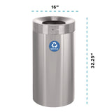 Alpine Industries 27 Gallon Stainless Steel Recycling Can, Brushed Stainless Steel (ALHALP47527R) Each