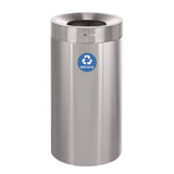 Alpine Industries 27 Gallon Stainless Steel Recycling Can, Brushed Stainless Steel (ALHALP47527R) Each