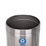 Alpine Industries 27 Gallon Stainless Steel Recycling Can and Trash Receptacle, Brushed Stainless Steel (ALHALP47527RT) Each