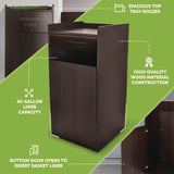Alpine Industries 40 Gal Commercial Tray Top Waste Enclosure Trash Receptacle, 40 gal, Wood, Black (ALHALP476BLK) Each