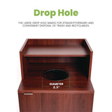 Alpine Industries 32 Gallon Wooden Enclosed Waste Receptacle with Drop Hole, Mahogany (ALHALP476DHMA) Each