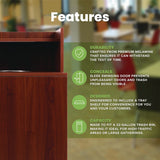 Alpine Industries 32 Gallon Wooden Enclosed Waste Receptacle with Drop Hole, Mahogany (ALHALP476DHMA) Each