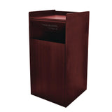 Alpine Industries 40 Gal Commercial Tray Top Waste Enclosure Trash Receptacle, 40 gal, Wood, Mahogany (ALHALP476MA) Each