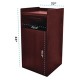 Alpine Industries 40 Gal Commercial Tray Top Waste Enclosure Trash Receptacle, 40 gal, Wood, Mahogany (ALHALP476MA) Each