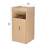 Alpine Industries 40 Gal Commercial Tray Top Waste Enclosure Trash Receptacle, 40 gal, Wood, Medium Oak (ALHALP476MEO) Each