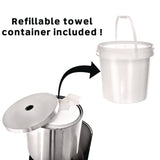 Alpine Industries Stainless Steel 7 Gal Trash Can with Gym Disinfecting Wipes Dispenser (ALHALP4777) Each