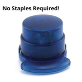TPG Creations™ Staple-Free Stapler, 5-Sheet Capacity, 0.5" Throat Depth, Blue, 24/Carton (TPG13324) Case of 24