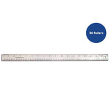 TPG Creations™ Stainless Steel Ruler, Standard/Metric, 18" Long, Silver, 36/Carton (TPG15836) Case of 36
