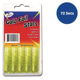 TPG Creations™ Foil Star Stickers, Gold, 55/Sheet, 8 Sheets/Pack, 72 Packs/Carton (TPG46472) Case of 72