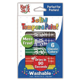 TPG Creations™ Kwik Stix Tempera Paint Set, 0.7" x 3.5", Assorted, 6 Sticks/Pack, 24 Packs/Carton (TPG60124) Case of 6