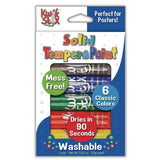 TPG Creations™ Kwik Stix Tempera Paint Set, 0.7" x 3.5", Assorted, 6 Sticks/Pack, 24 Packs/Carton (TPG60124) Case of 6